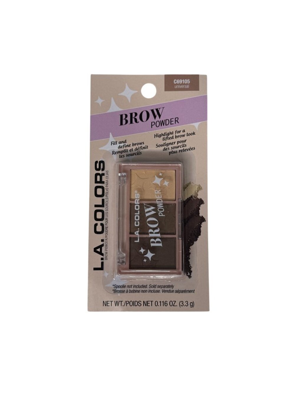 LA Colors Brow Powder Kit Eyebrow Palette Define Fill Highlight New